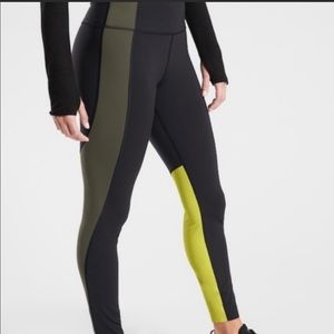 Athleta Colorblock Leggings - Green